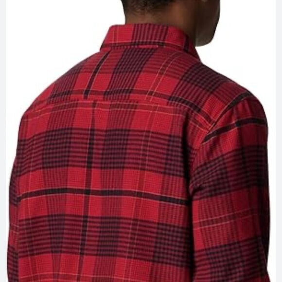 Columbia Red Plaid Flannel Long Sleeve Button Up Shirt Men’s Sz Medium - Picture 3 of 11